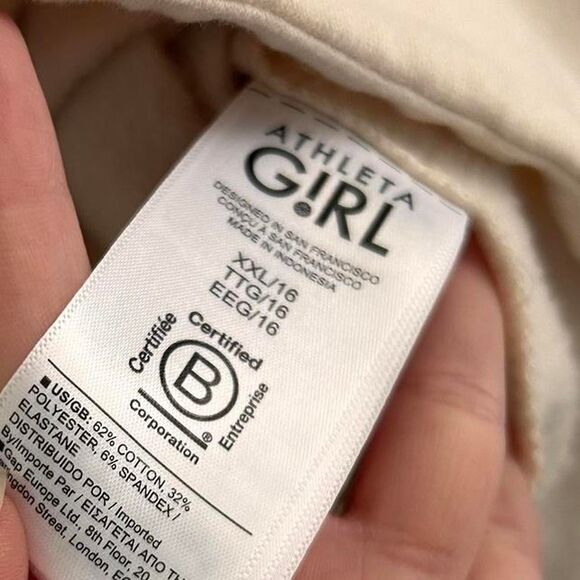 Athleta Girl RetroActive Oversized Shacket Cream Neutral Streetwear sz 16 - Picture 6 of 8
